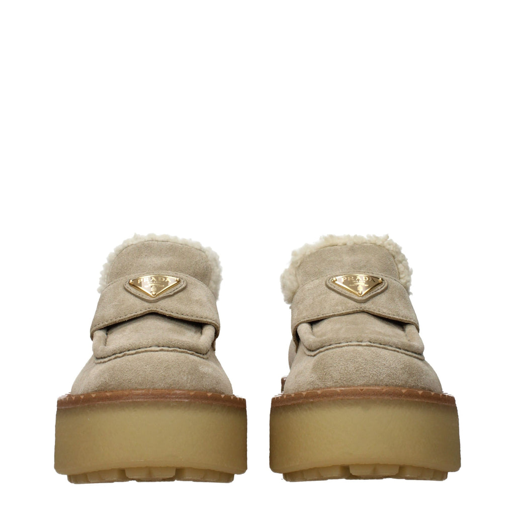 Prada Beige Leder Plateau-Loafer