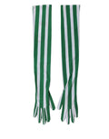 Dolce & Gabbana Green and White Stripe Nylon Elbow-Length Women's Gloves