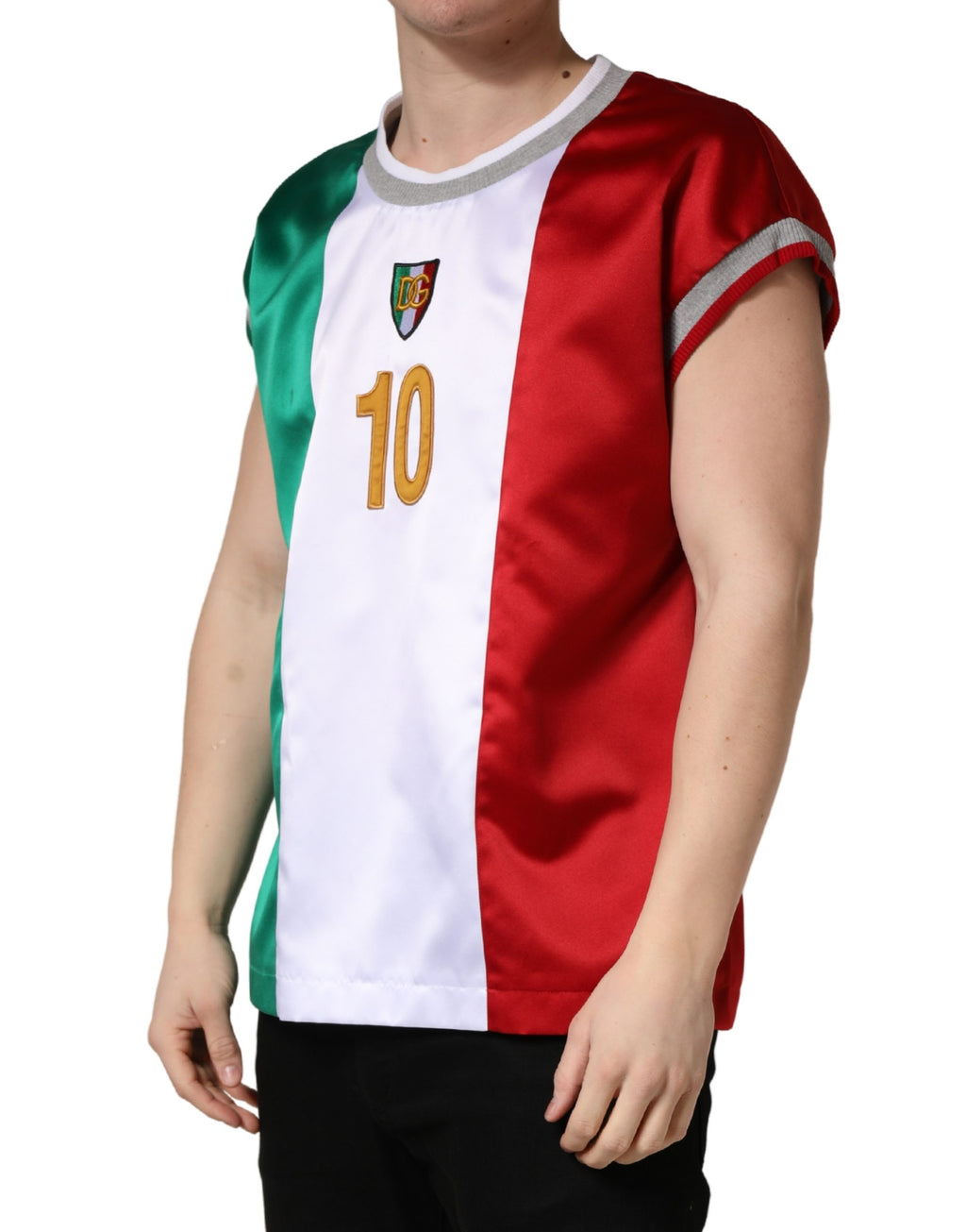 Dolce & Gabbana Multicolor Italia DG Logo Satin Tank Top