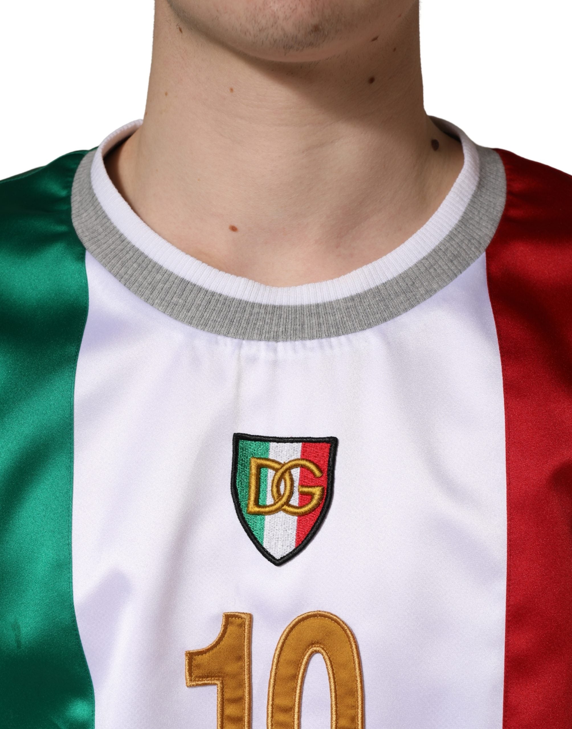 Dolce & Gabbana Multicolor Italia DG Logo Satin Tank Top