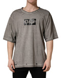 Dolce & Gabbana Grey DG Logo Print Cotton Crew Neck T-Shirt