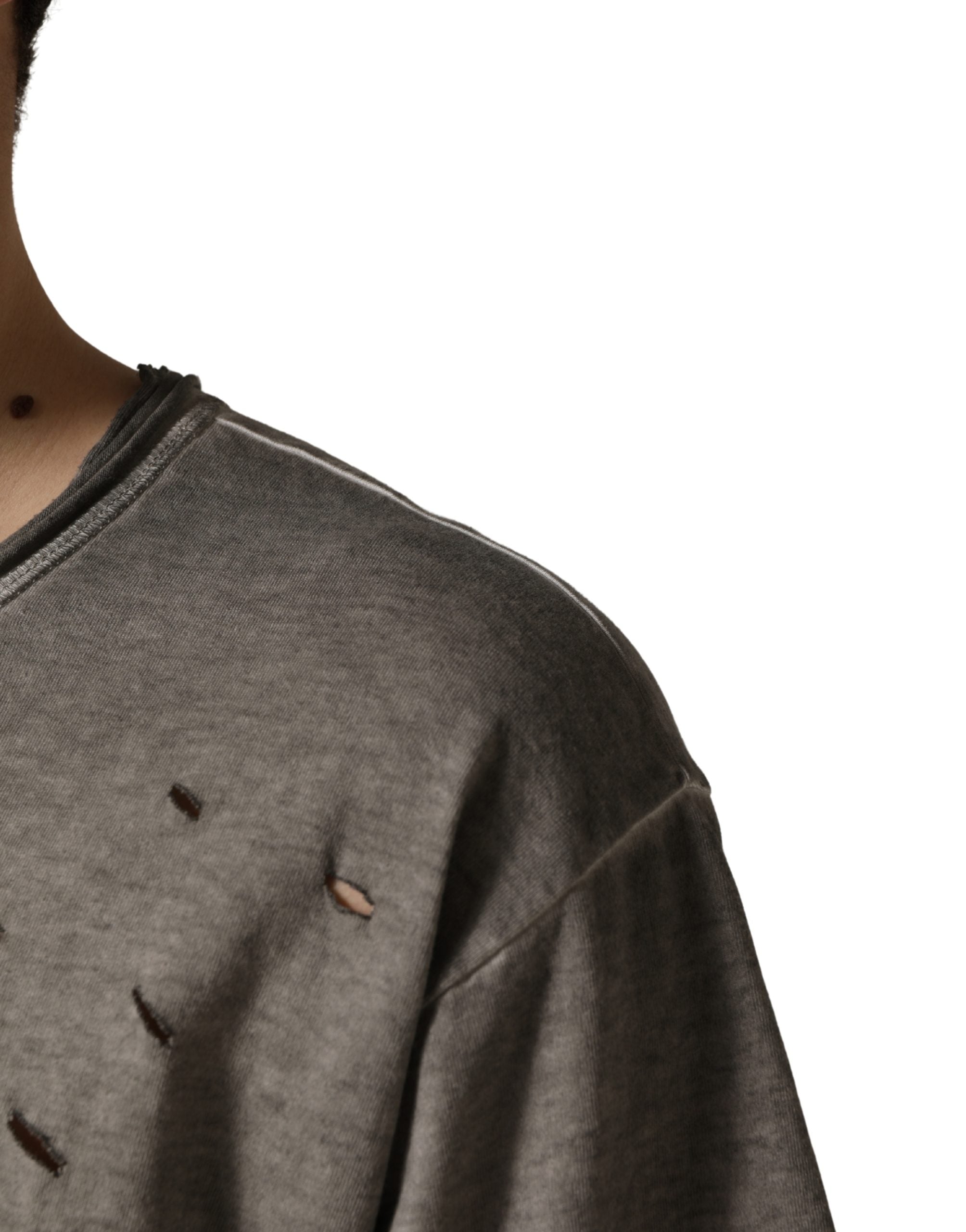 Dolce & Gabbana Grey DG Logo Print Cotton Crew Neck T-Shirt