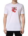 Dolce & Gabbana Weißes DG Cherries Baumwoll-Rundhals-T-Shirt