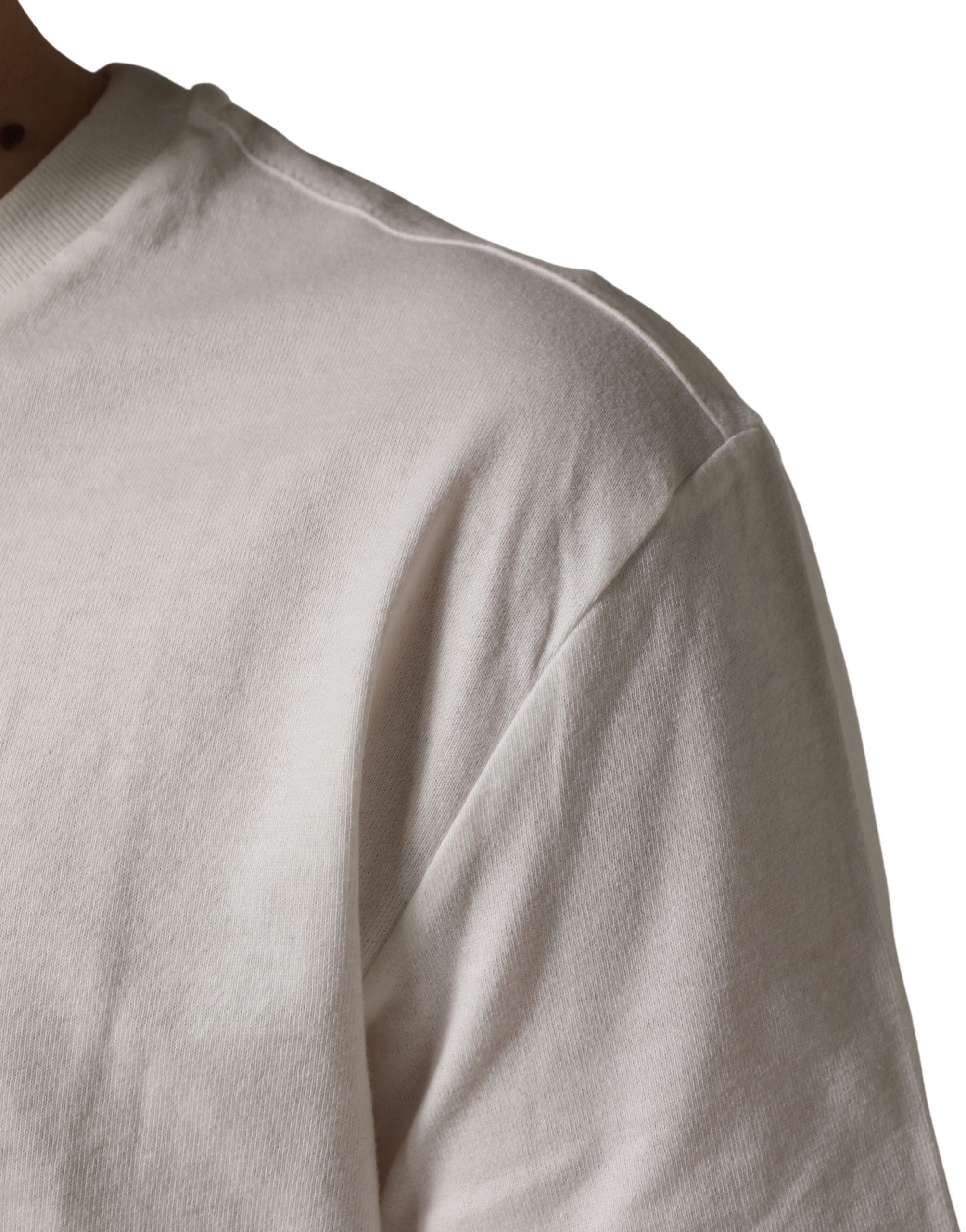 Dolce & Gabbana Men's White Cotton T-Shirt with Logo Patch, Crew Neck