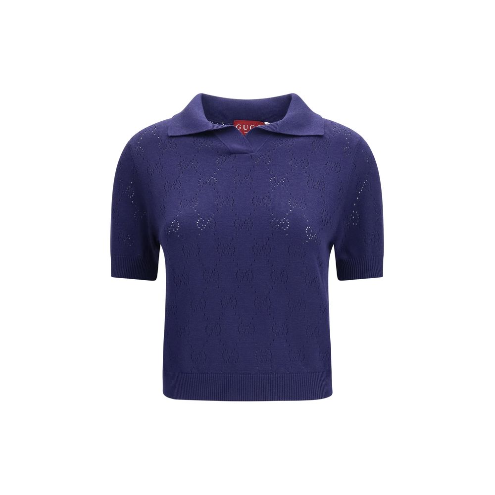 Gucci Blaues Seidenhemd