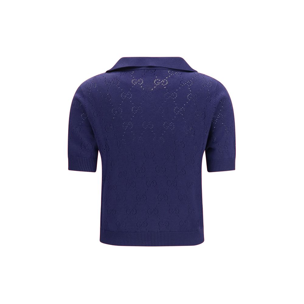 Gucci Blaues Seidenhemd