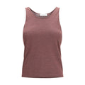 Brunello Cucinelli Ärmelloses Bordeaux-Kaschmir-T-Shirt