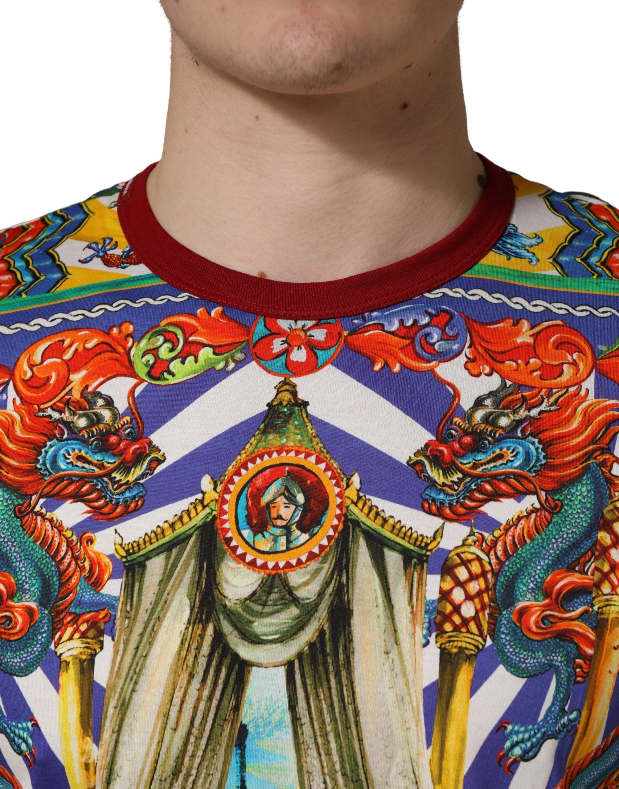 Dolce & Gabbana Multicolor Teatro Dei Pupi Herren Langarm-T-Shirt