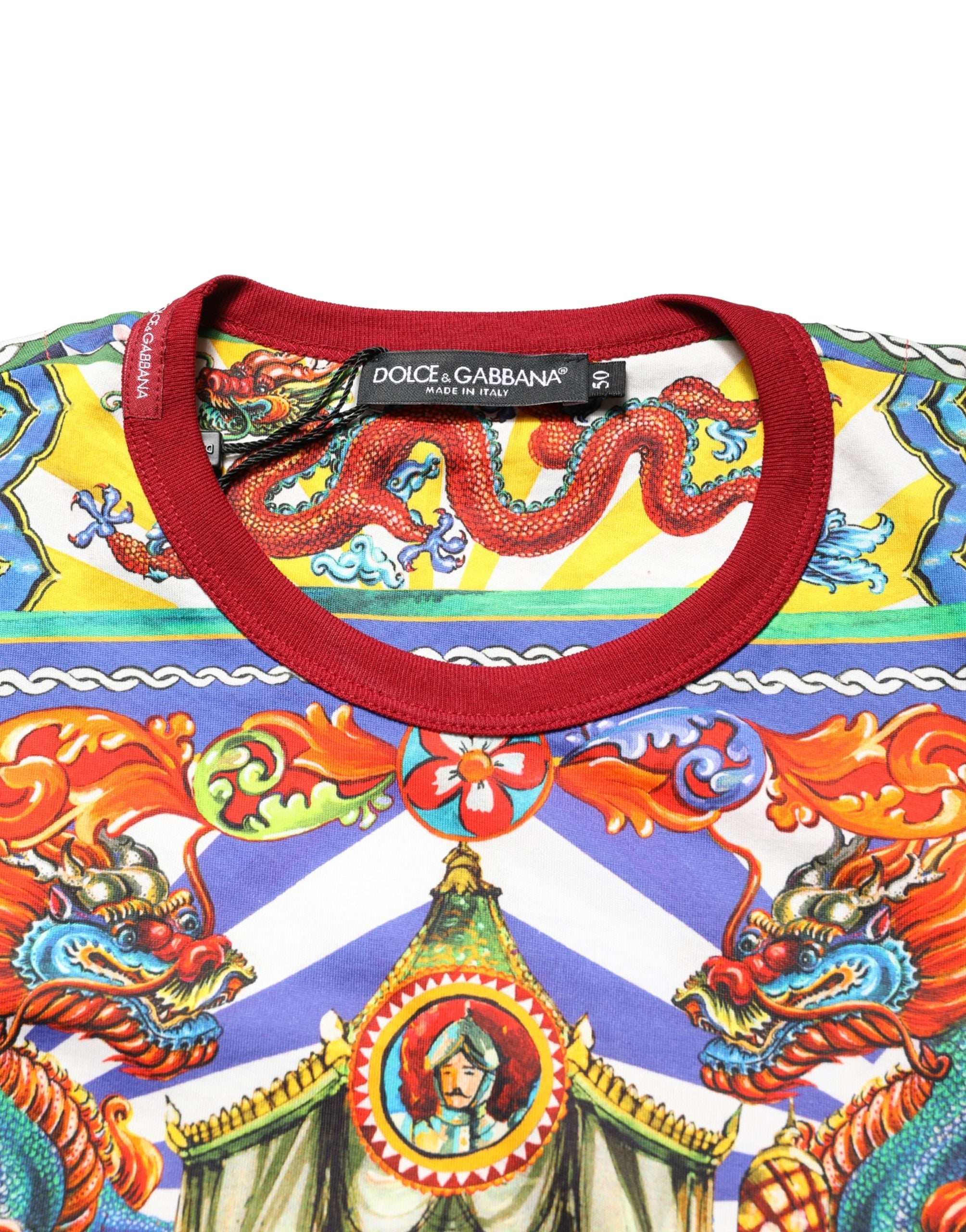 Dolce & Gabbana Multicolor Teatro Dei Pupi Herren Langarm-T-Shirt