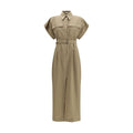 Brunello Cucinelli Beige Cotton Casual Dress