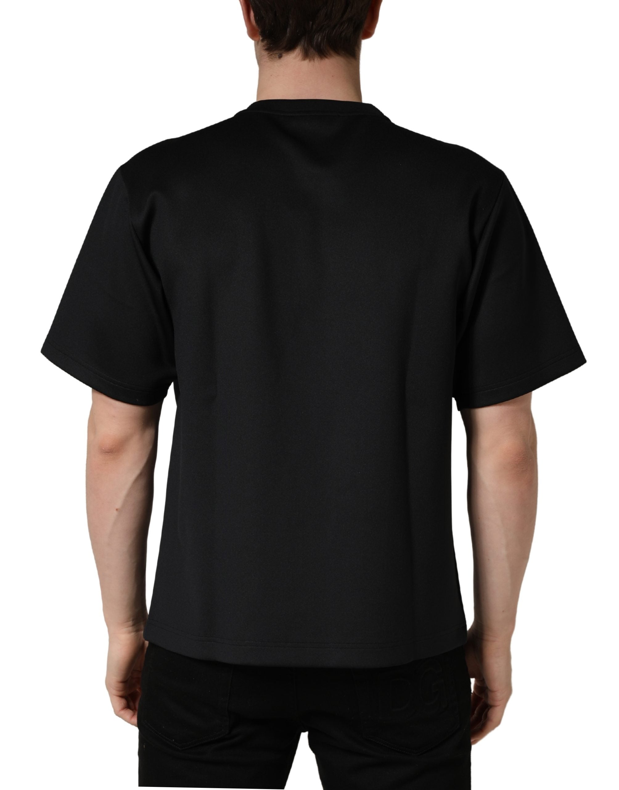 Dolce & Gabbana Schwarzes T-Shirt mit „Have Fun“-Aufdruck und Rundhalsausschnitt