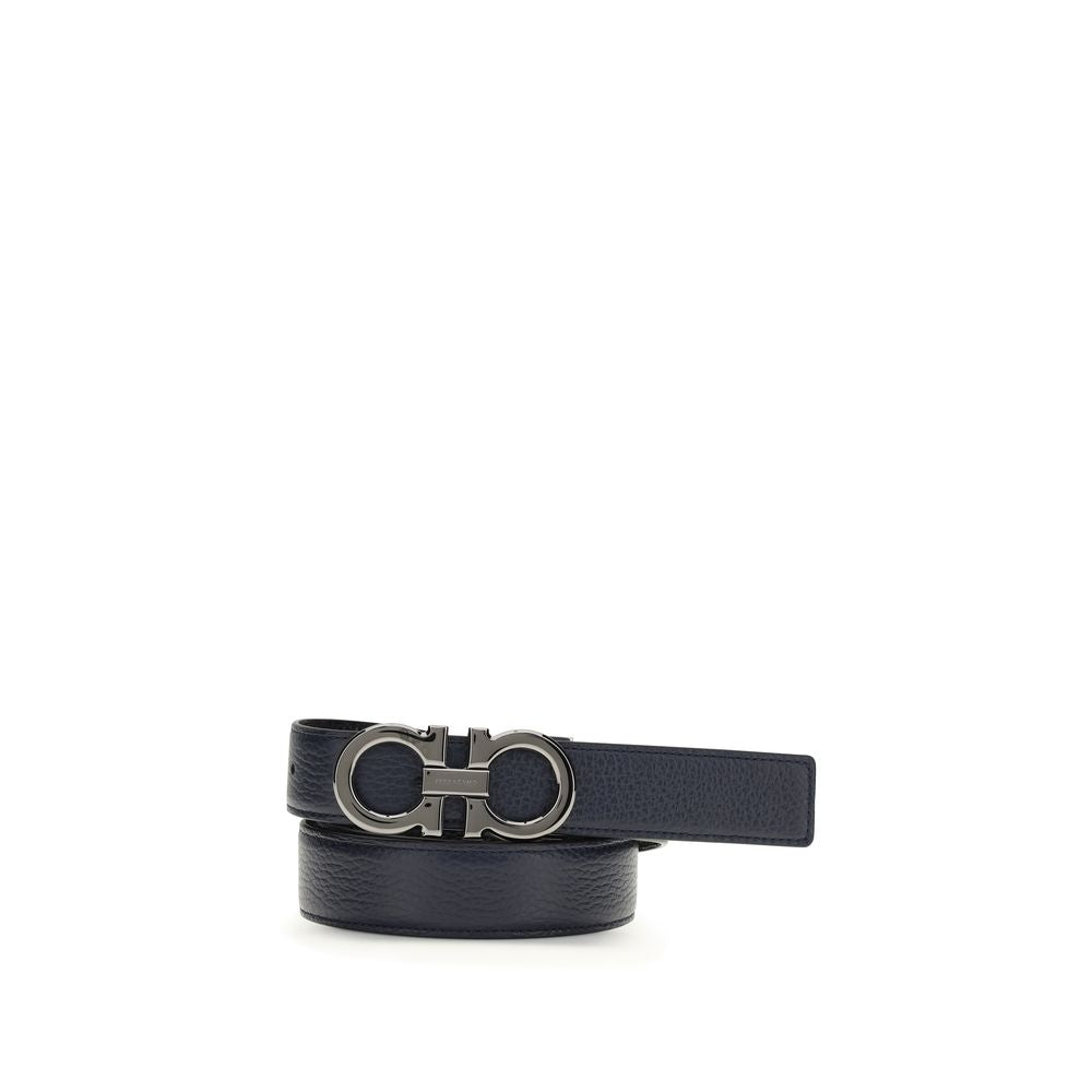 Ferragamo Blauer Kalbsleder Bos Taurus Regular Gürtel
