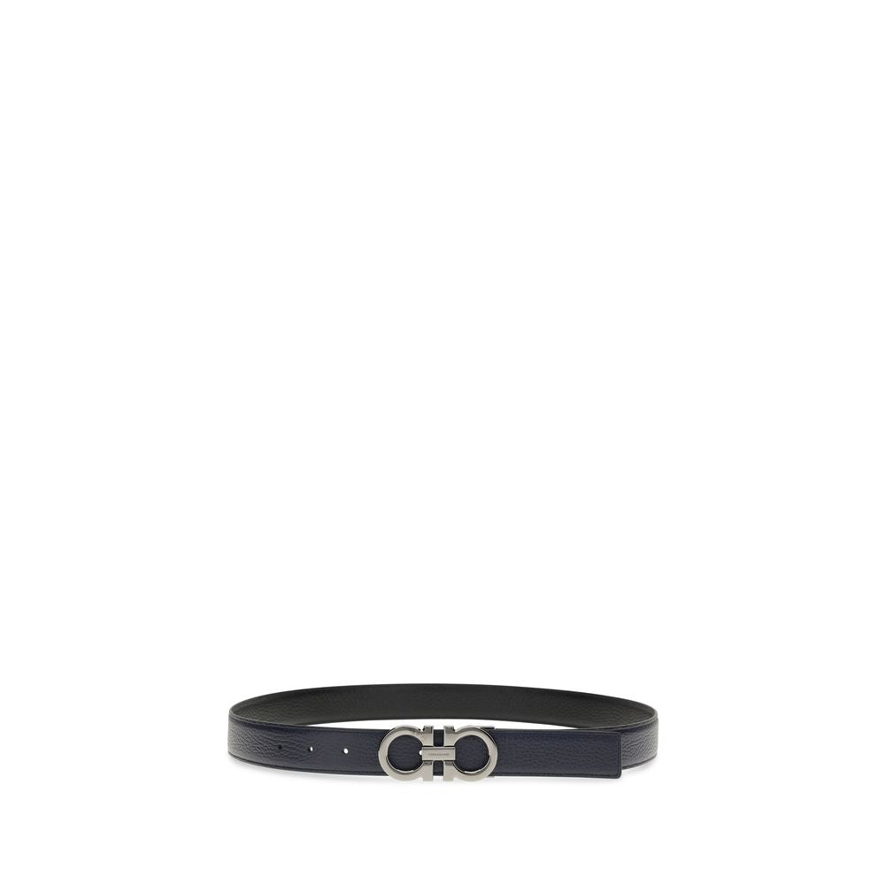 Ferragamo Blauer Kalbsleder Bos Taurus Regular Gürtel