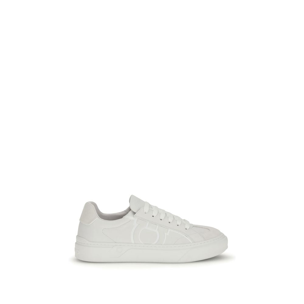 Ferragamo Weiße Bos Taurus Kalbsleder-Sneakers