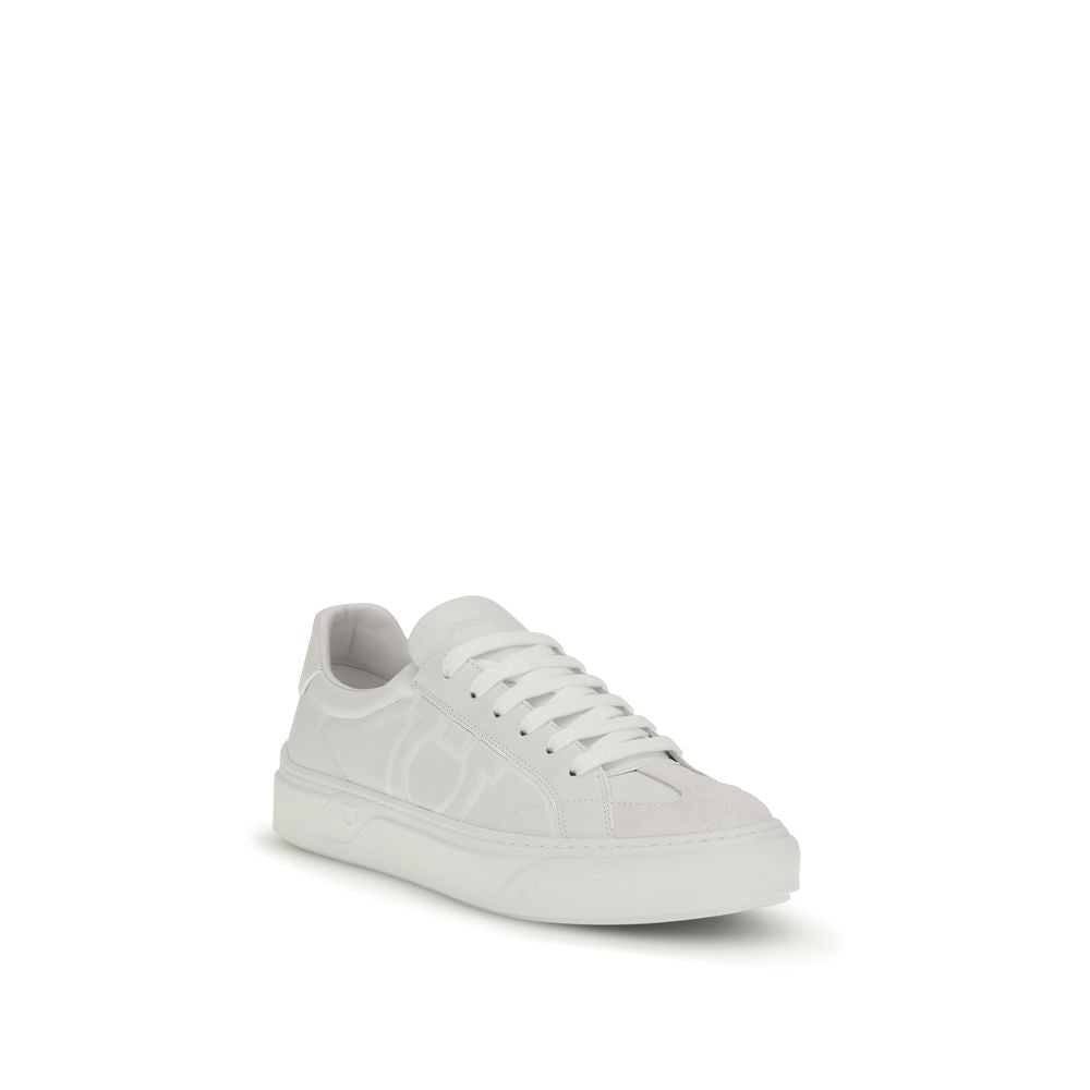 Ferragamo Weiße Bos Taurus Kalbsleder-Sneakers