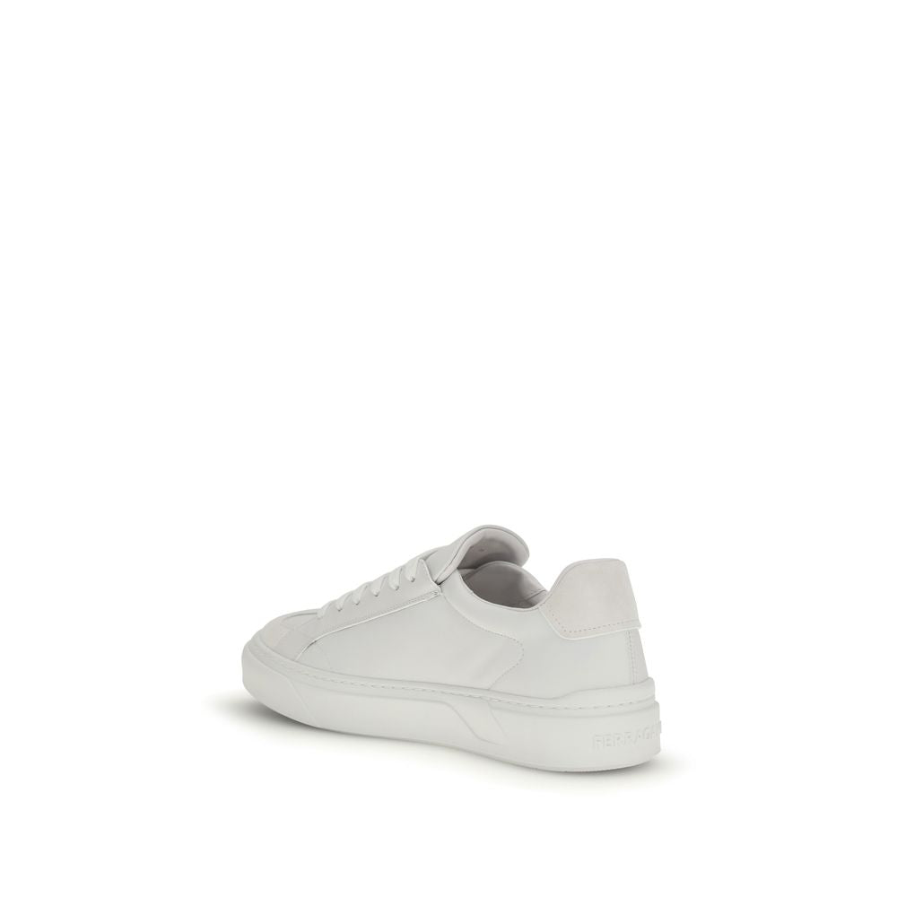 Ferragamo Weiße Bos Taurus Kalbsleder-Sneakers