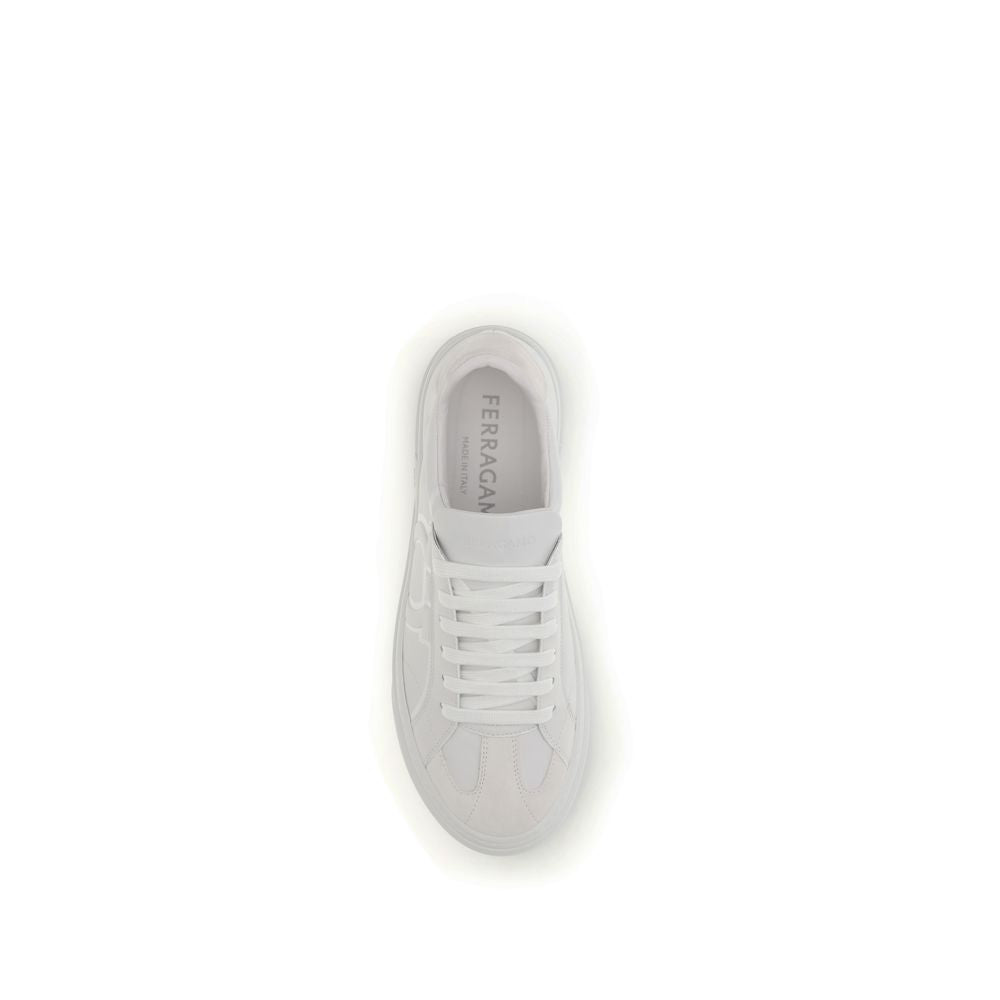 Ferragamo Weiße Bos Taurus Kalbsleder-Sneakers
