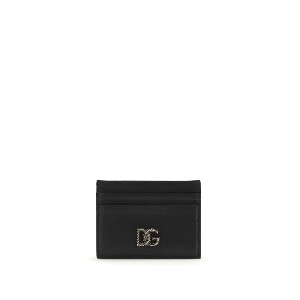 Dolce & Gabbana Schwarzes Kalbsleder Bos Taurus Portemonnaie