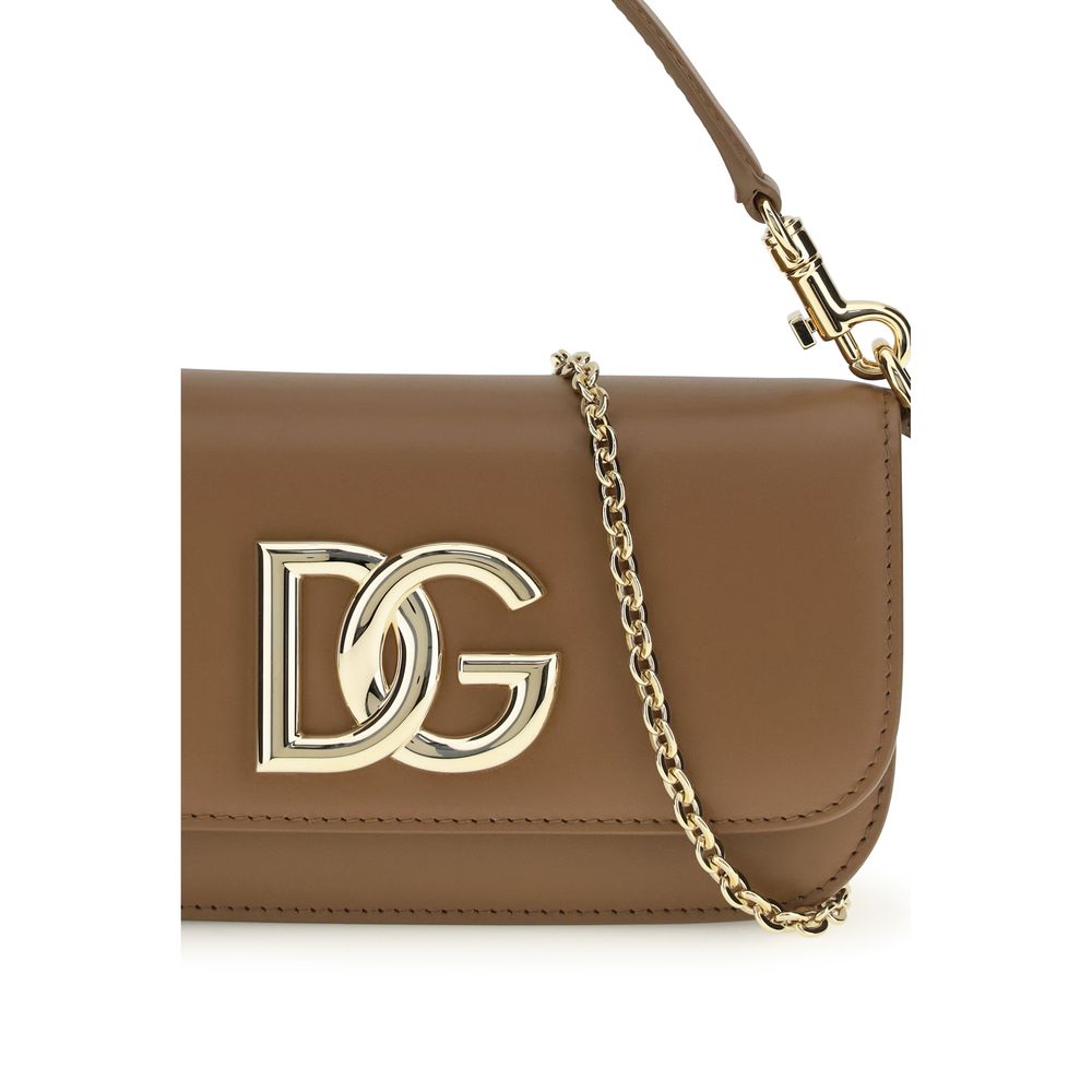 Dolce & Gabbana Braune Kalbsleder Bos Taurus Handtasche