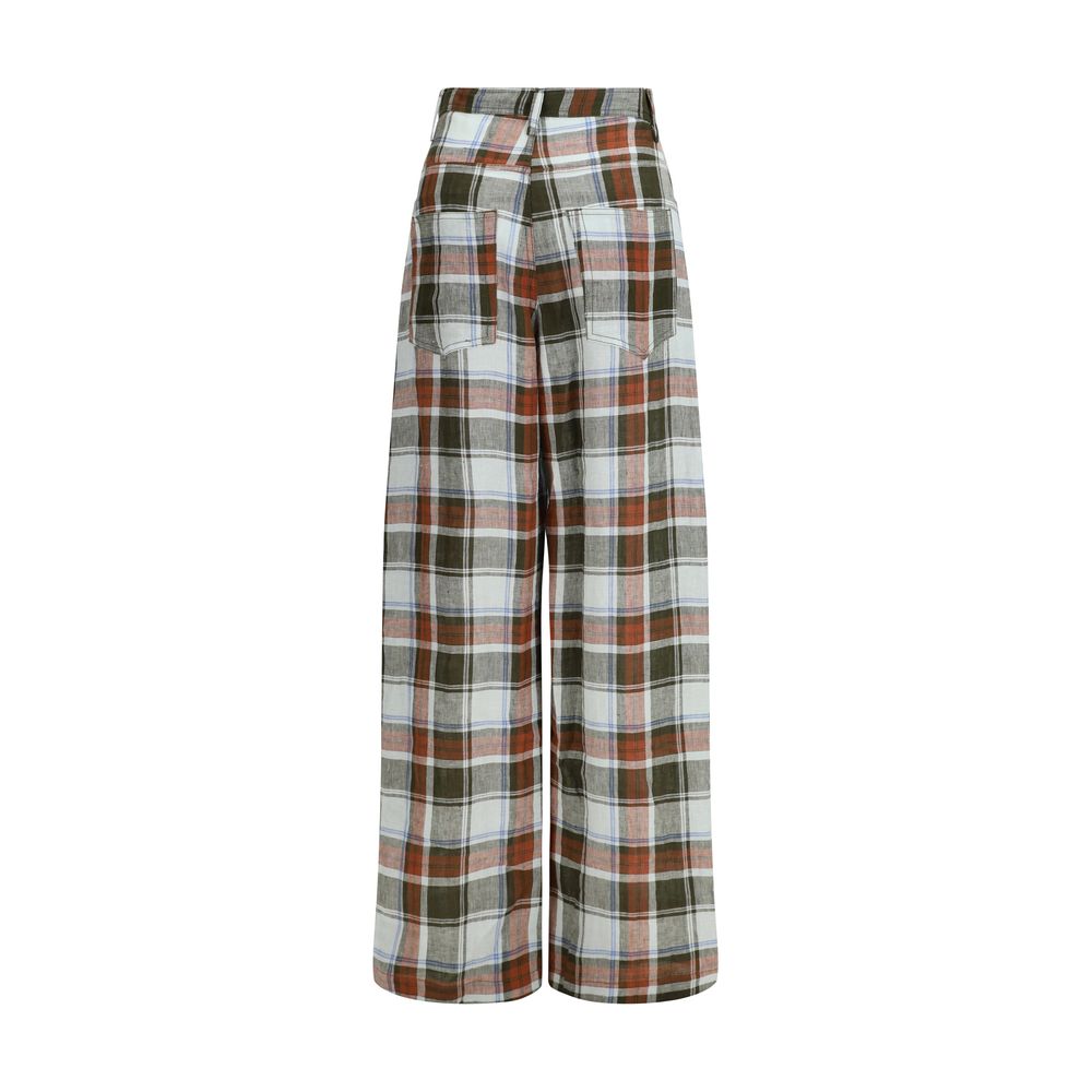 MARBELL Mehrfarbige Leinen-Freizeithose