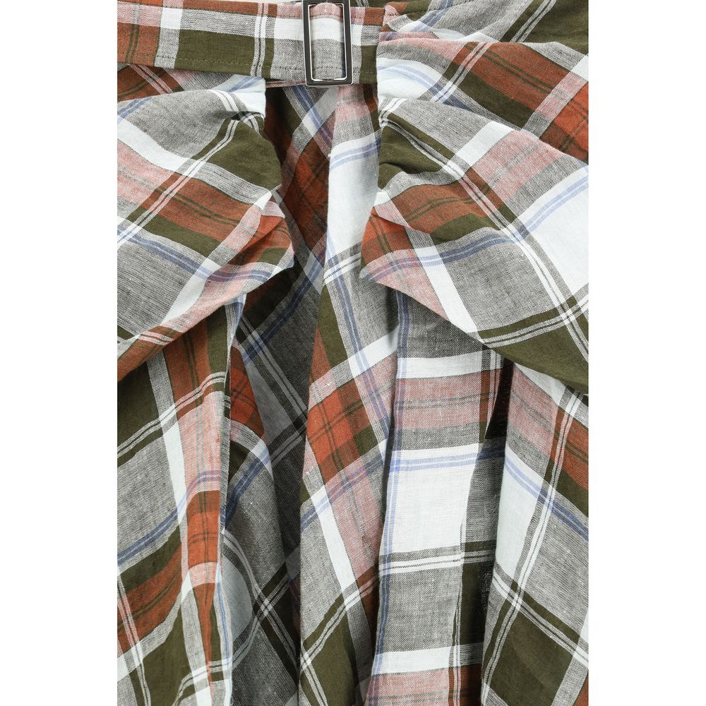MARBELL Mehrfarbiger Midirock aus Leinen