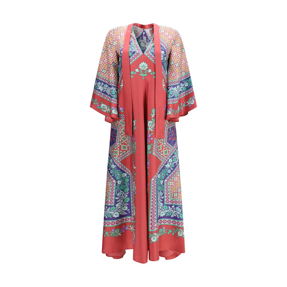 La Double J Mehrfarbiges Seiden-Freizeitkleid
