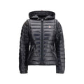 Moncler Grenoble Schwarze Polyamid-Jacke in voller Länge