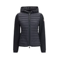 Moncler Grenoble Schwarze Polyamid-Jacke in voller Länge