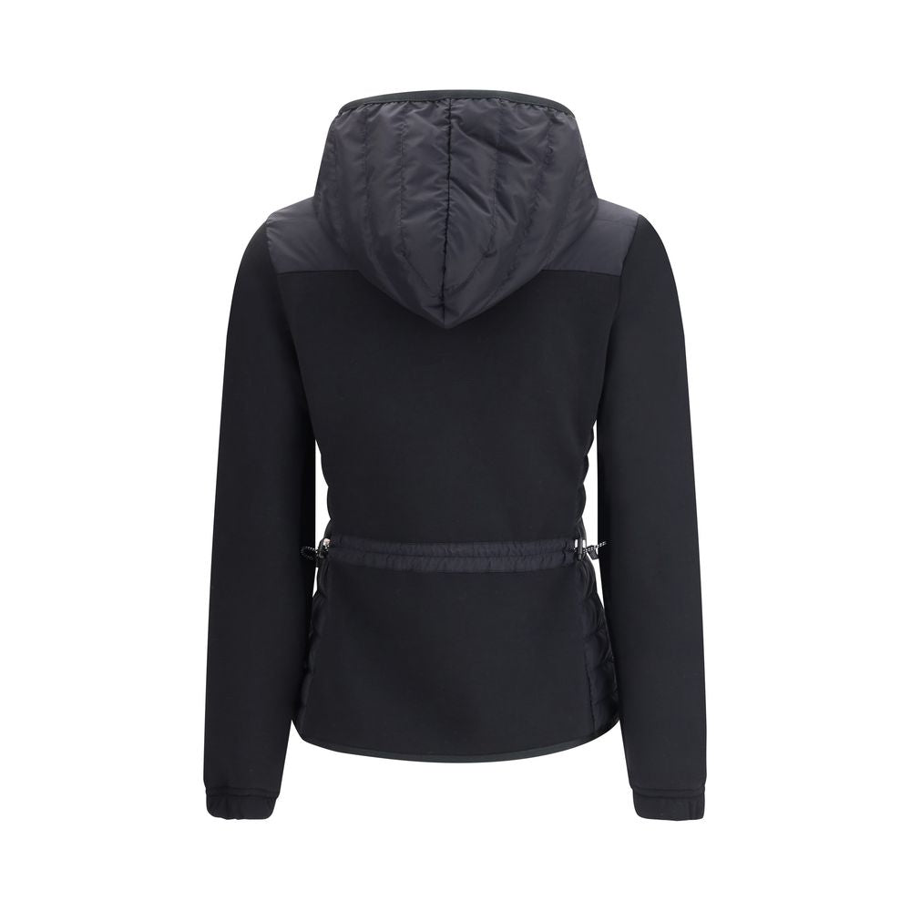 Moncler Grenoble Schwarze Polyamid-Jacke in voller Länge