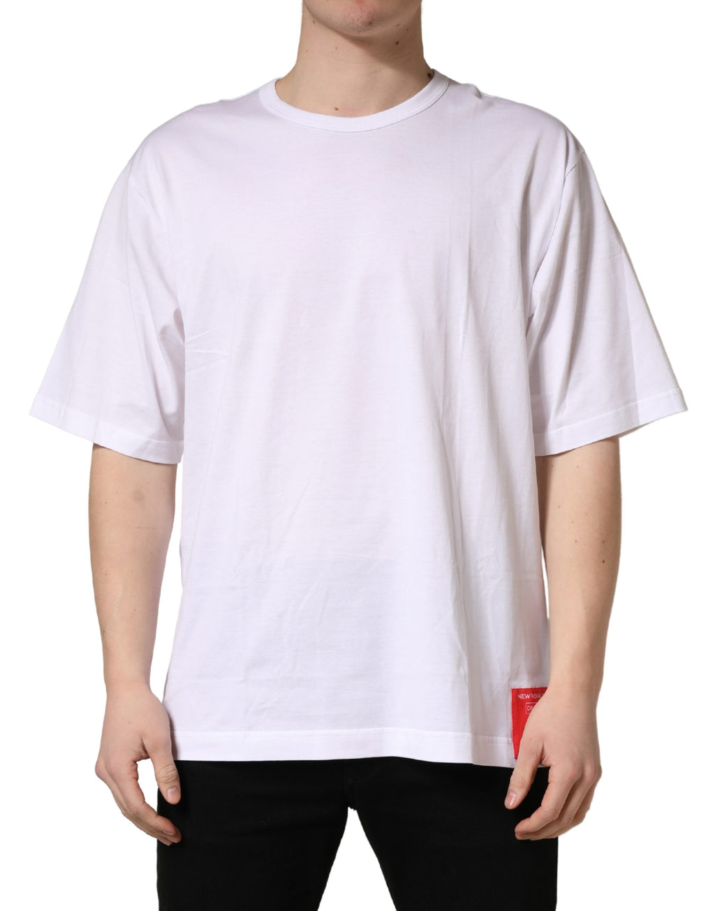 Dolce & Gabbana Weißes Baumwoll-T-Shirt mit kurzen Ärmeln und Rundhalsausschnitt
