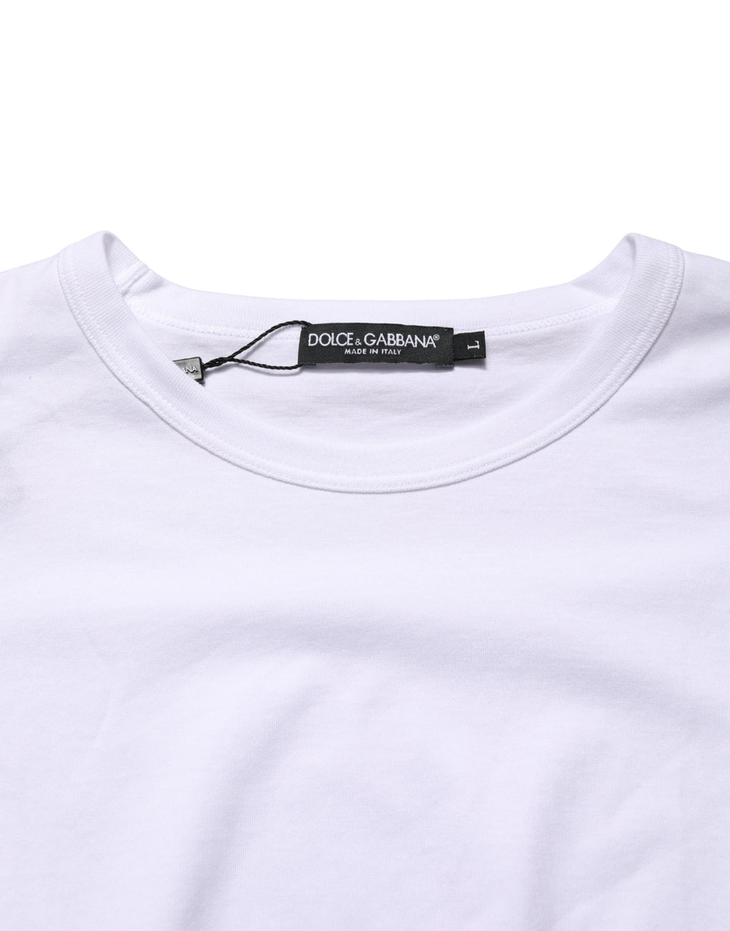 Dolce & Gabbana Weißes Baumwoll-T-Shirt mit kurzen Ärmeln und Rundhalsausschnitt
