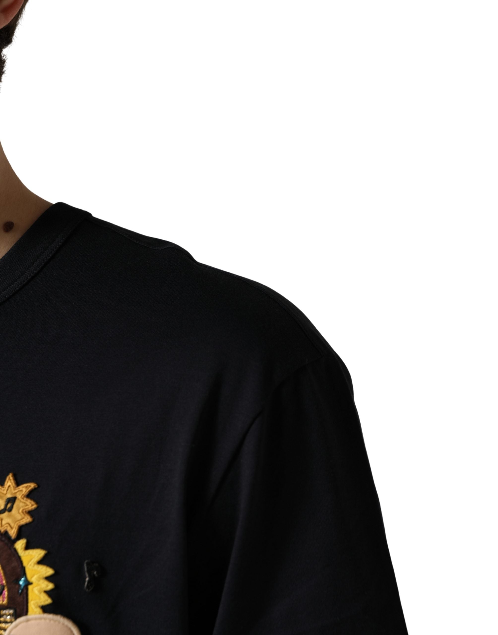 Dolce & Gabbana Black #DGFAMILY Patch Men's Crew Neck T-Shirt