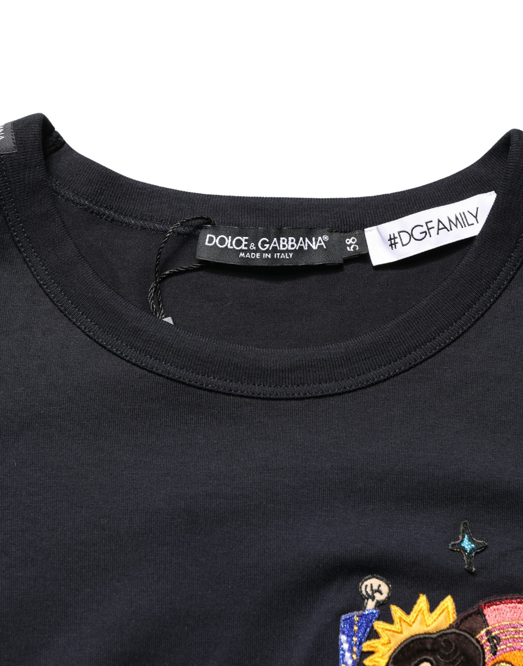 Dolce & Gabbana Black #DGFAMILY Patch Men's Crew Neck T-Shirt