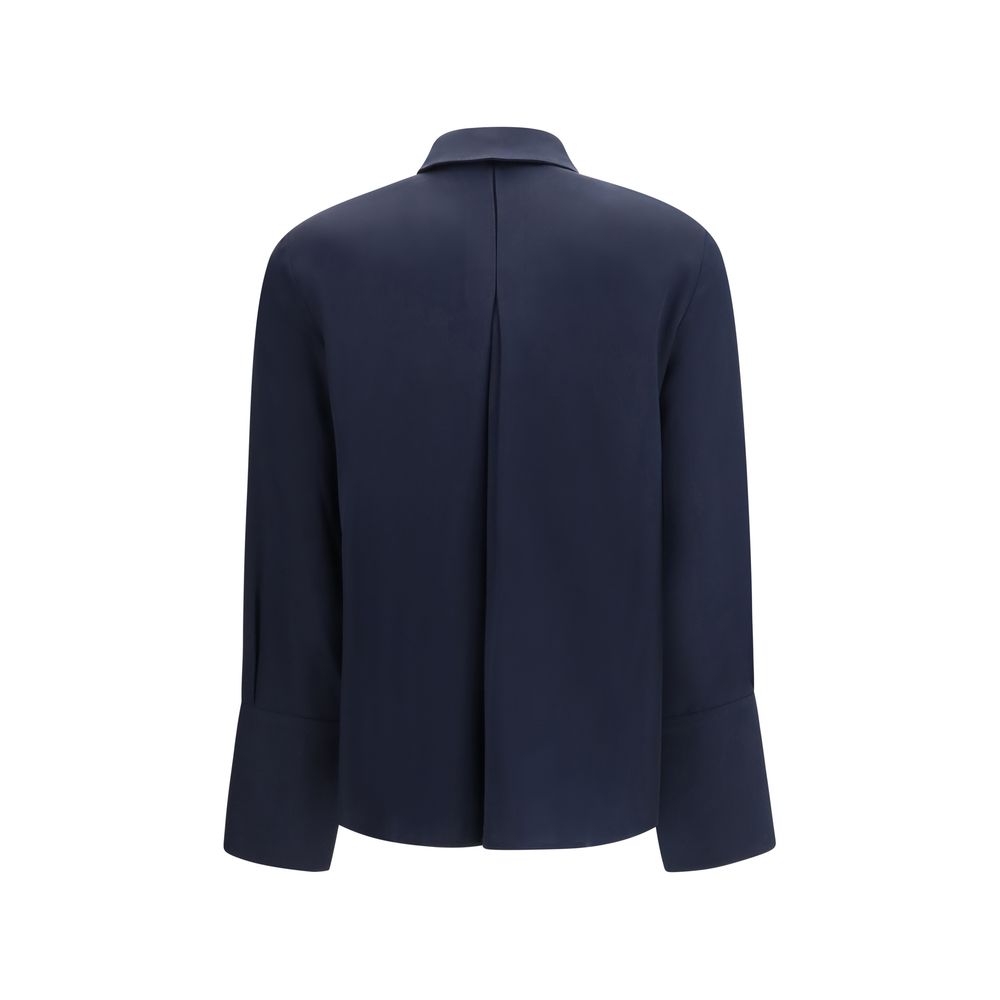 Max Mara Pure Blaues Seidenhemd