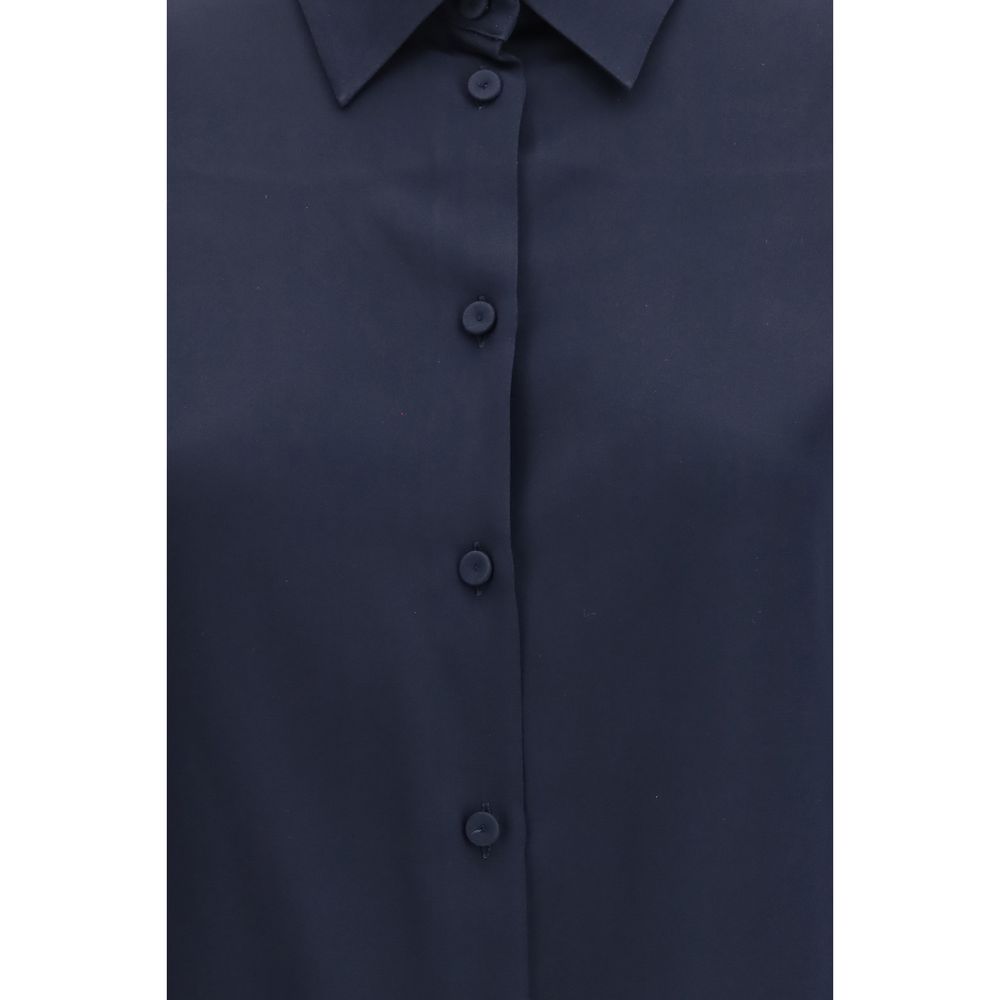 Max Mara Pure Blaues Seidenhemd