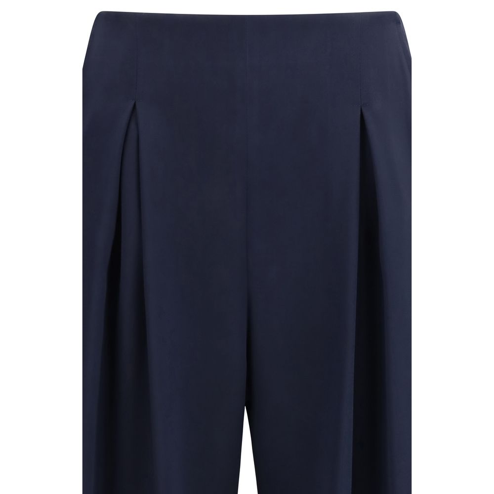 Max Mara Pure Blue Silk Leisure Trousers