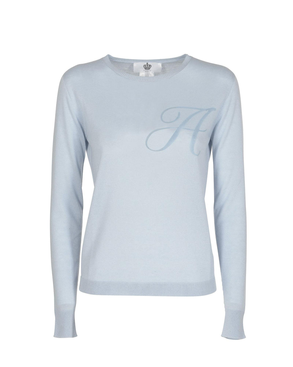 Crown of Edinburgh Cashmere Blauer Kaschmir-Pullover