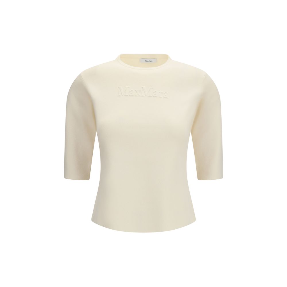Max Mara Pure Beige Viskose-T-Shirt