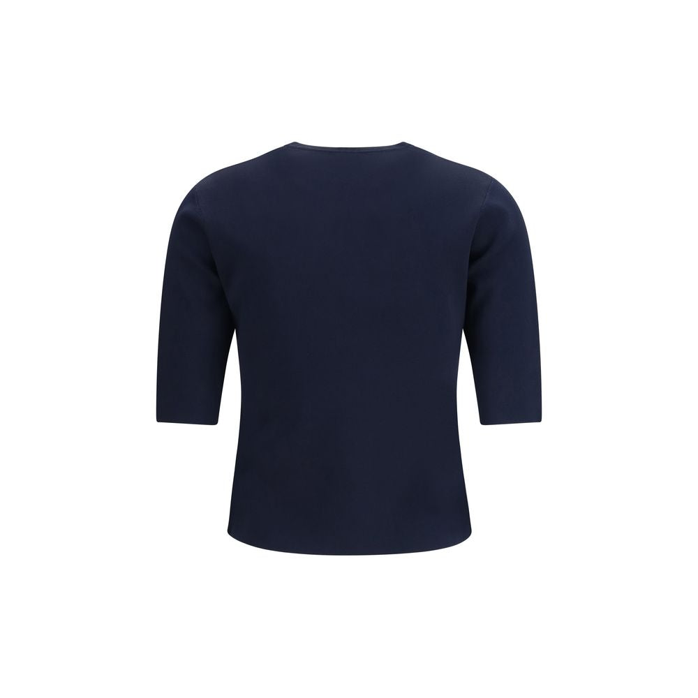 Max Mara Pure Blaues Viskose-T-Shirt