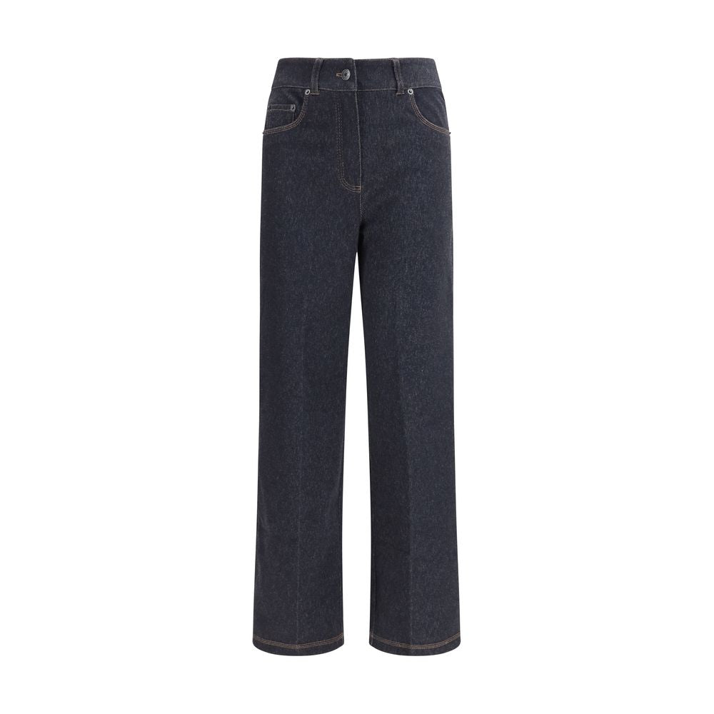 Max Mara Pure Blue Cropped Cotton Jeans