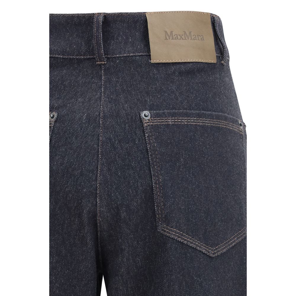 Max Mara Pure Blue Cropped Cotton Jeans