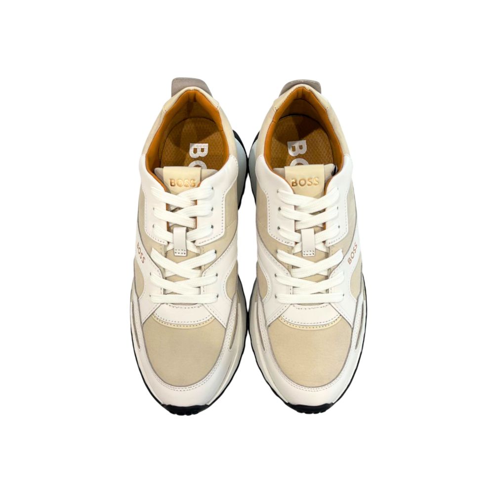 Hugo Boss Men's White Leather Sneakers