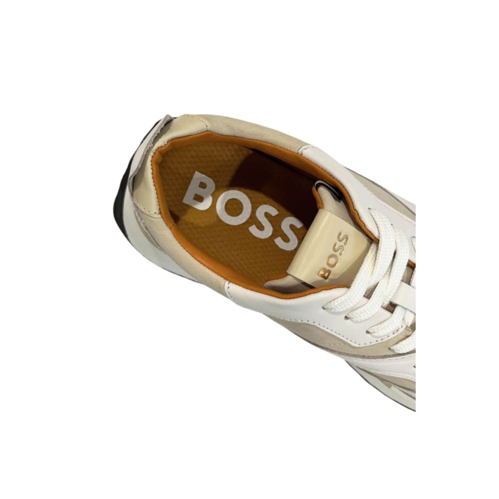 Hugo Boss Men's White Leather Sneakers
