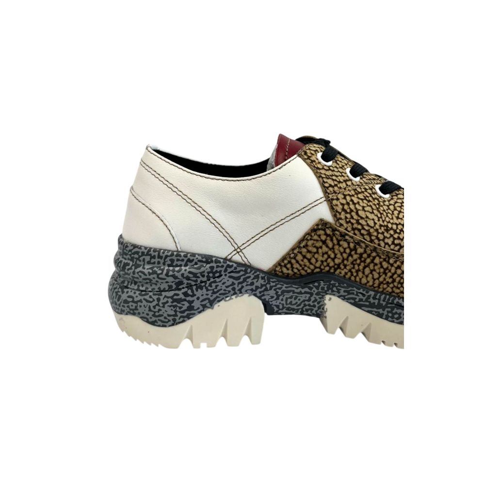 Borbonese Beige Leather Women's Sneakers