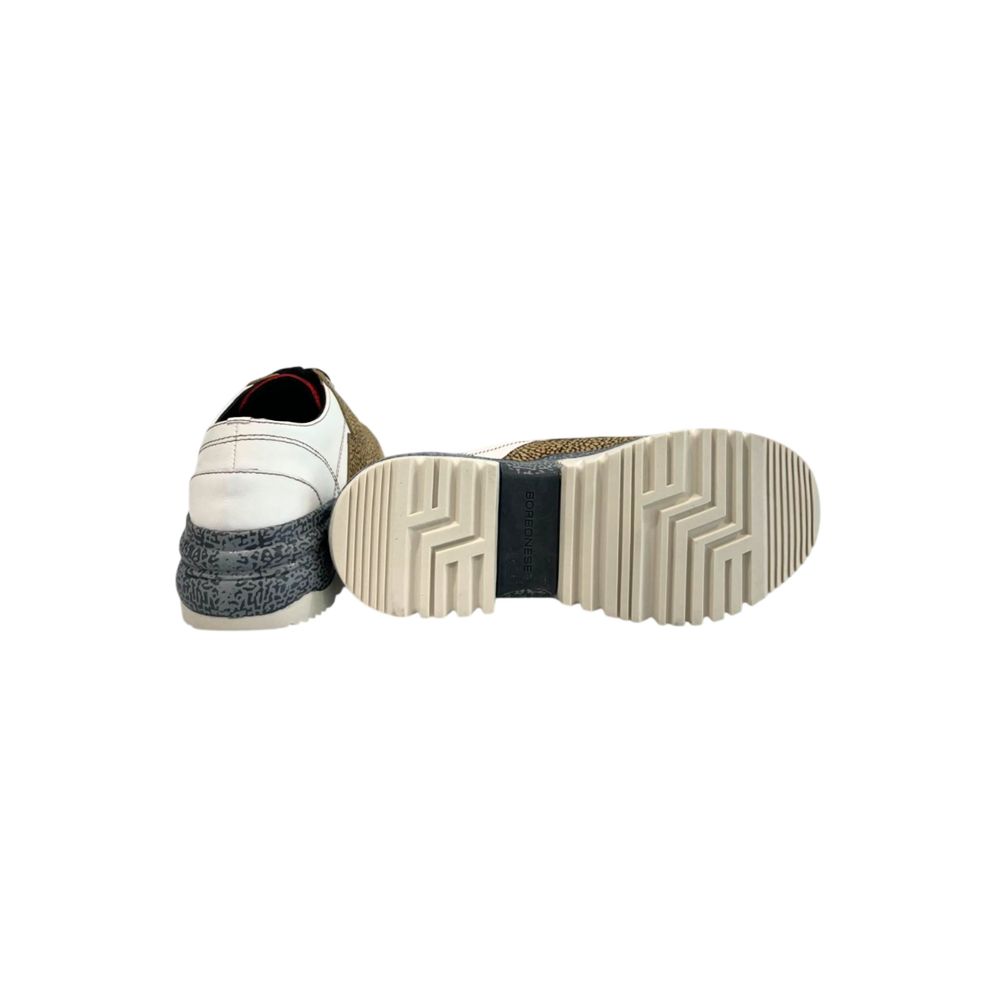 Borbonese Beige Leather Women's Sneakers