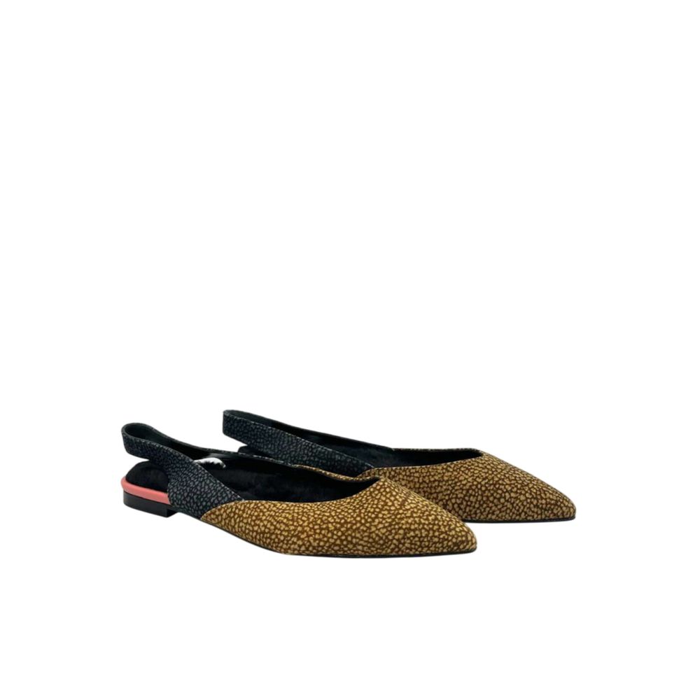 Borbonese Beige Leder Ballerinas für Damen
