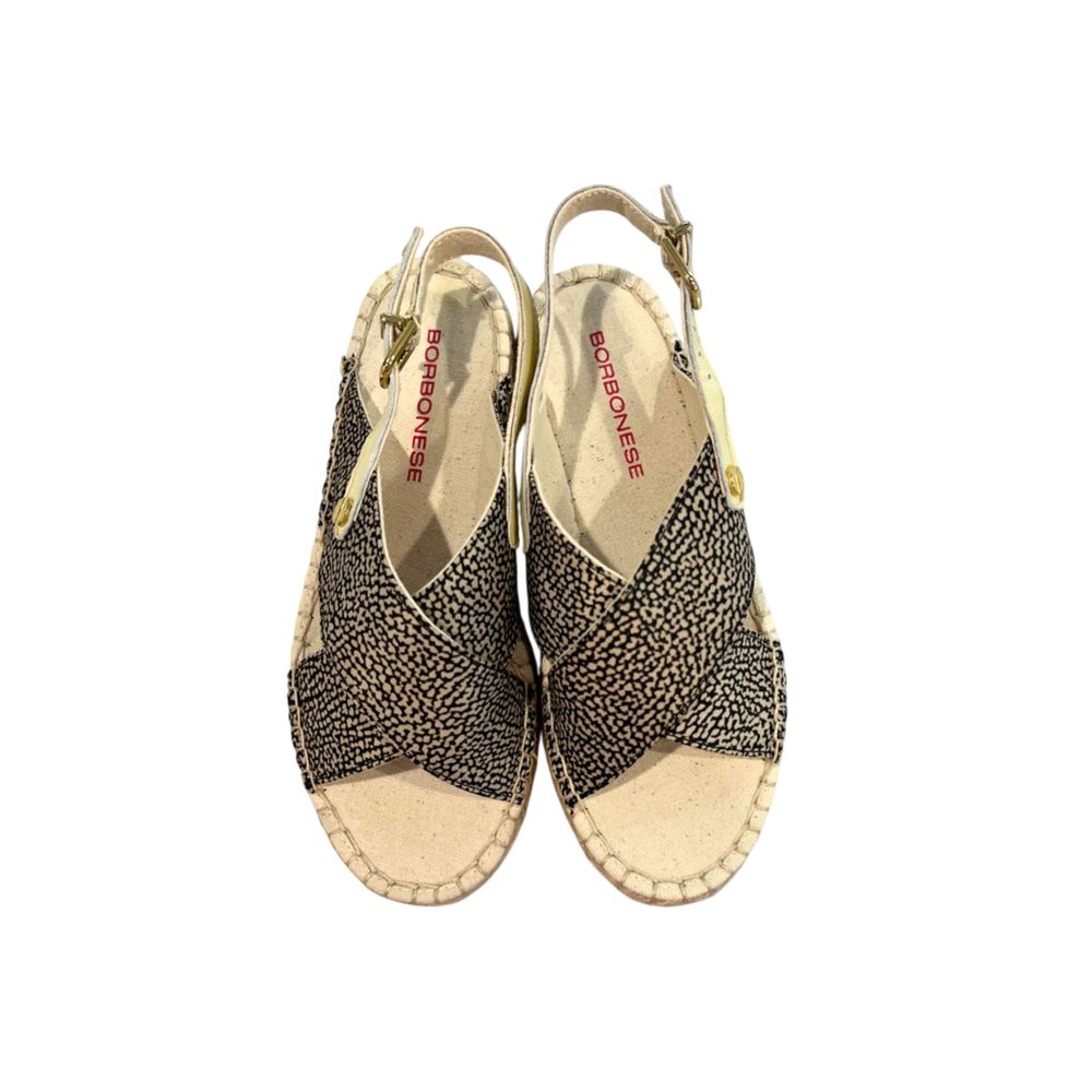 Borbonese Women's Beige Textile Sandals