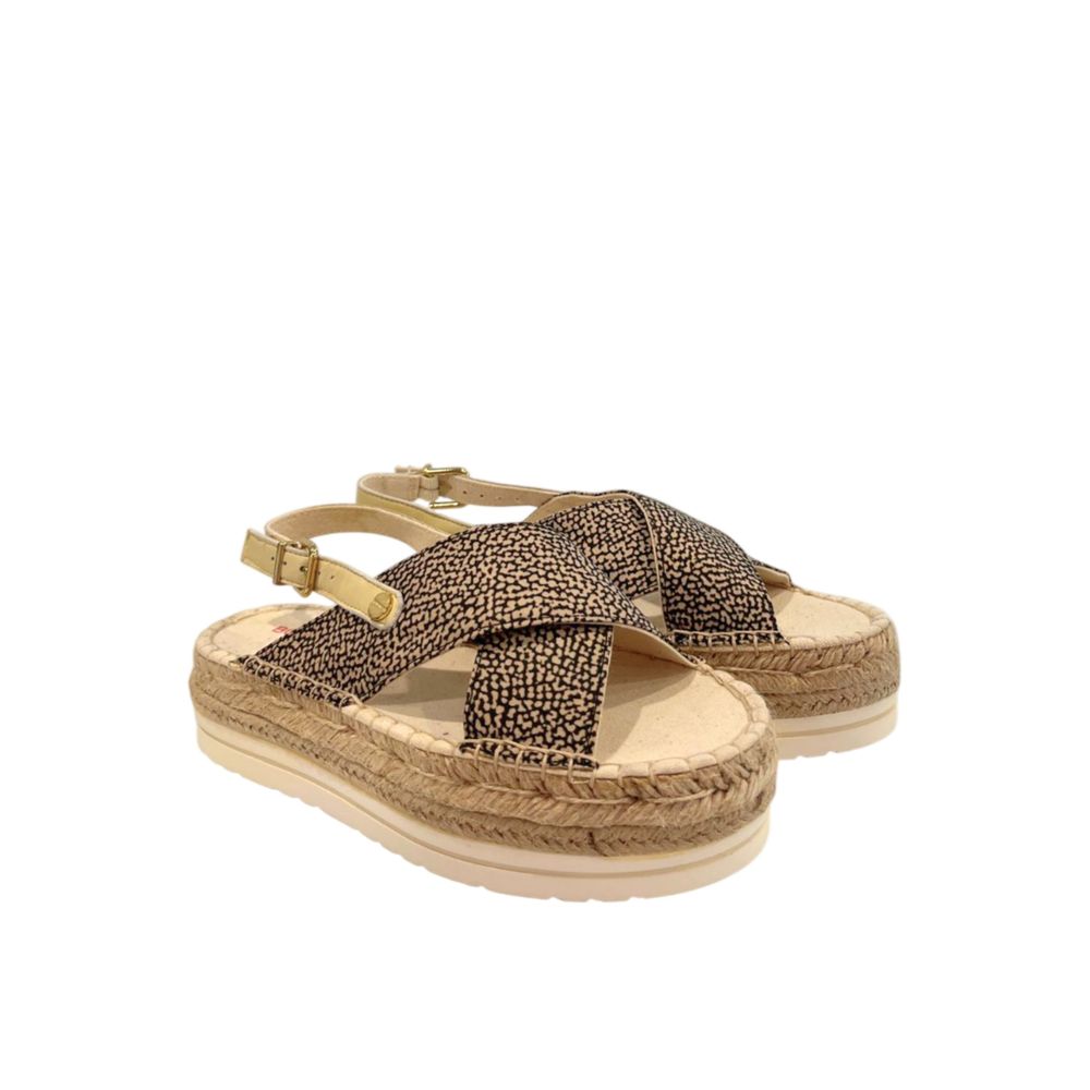 Borbonese Women's Beige Textile Sandals