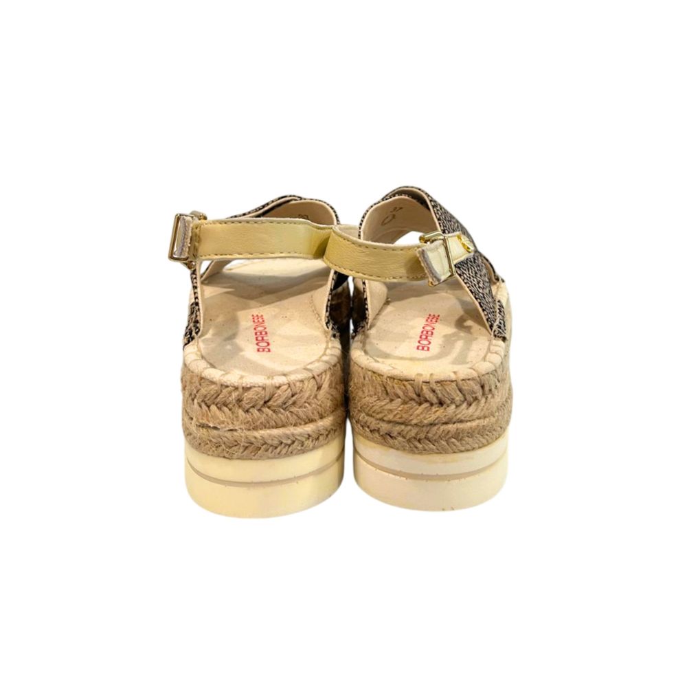 Borbonese Women's Beige Textile Sandals