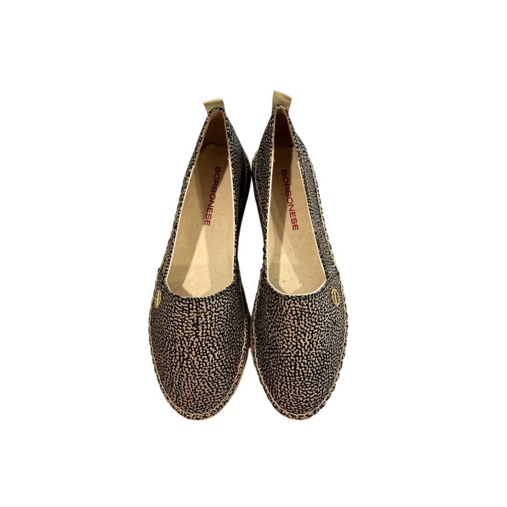 Borbonese Women's Beige Textile Platform Sandals